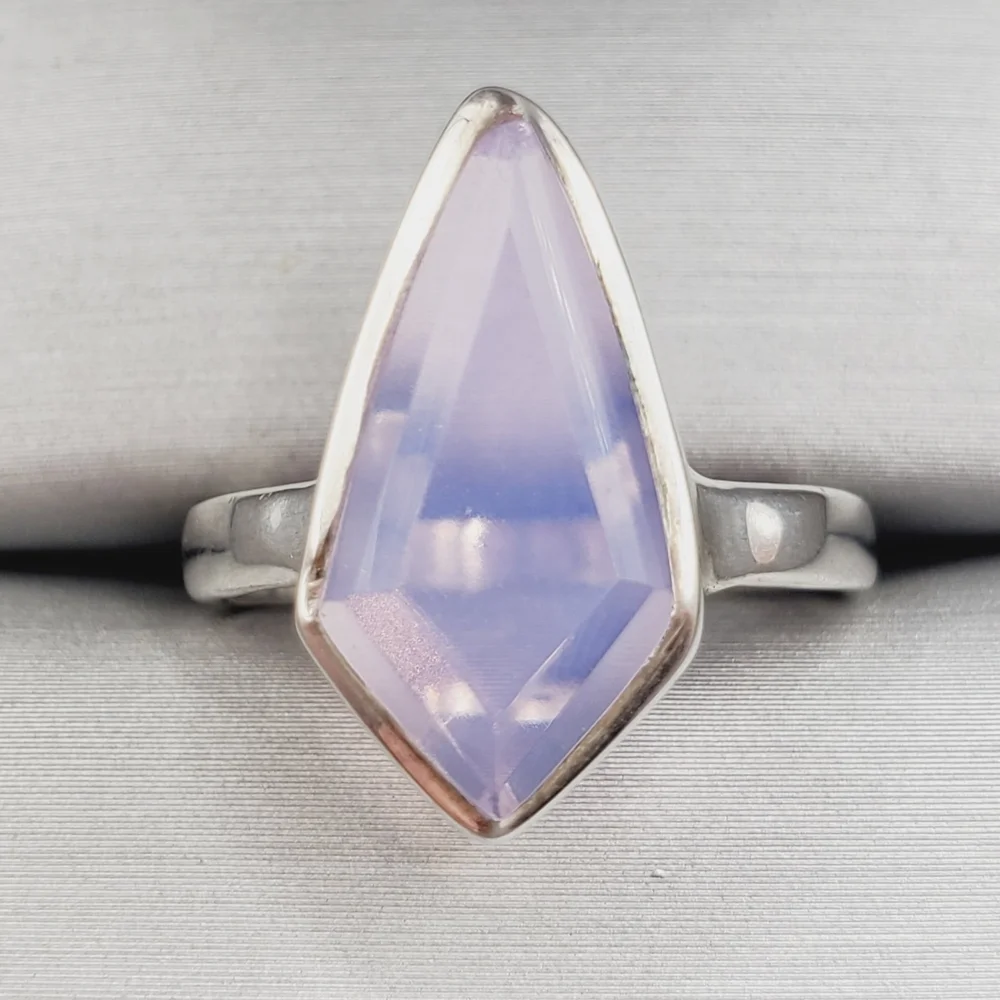 925 Sterling Silver Ring Faceted Lavender Glow Ring – Modern Witchy Minimalist